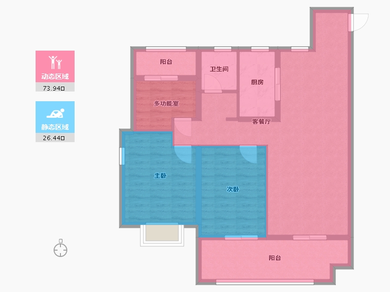 安徽省-淮北市-融翔·江山悦-90.00-户型库-动静分区