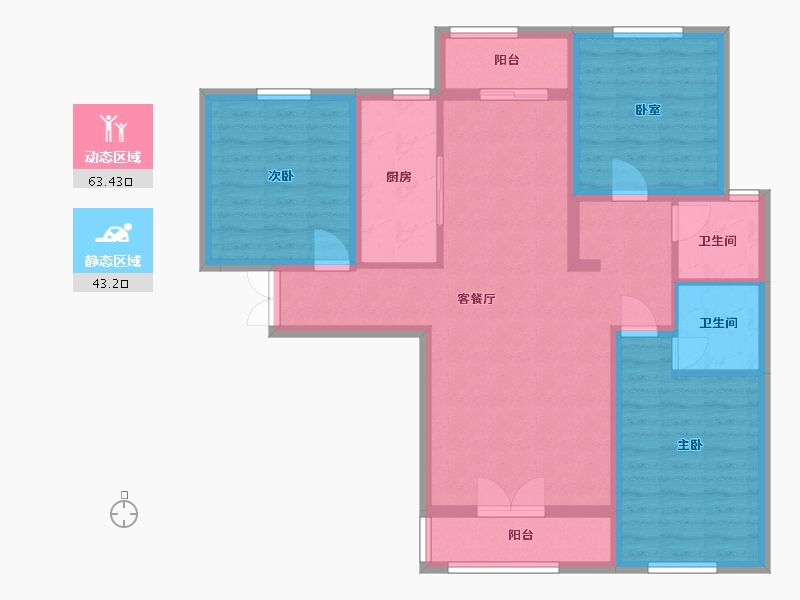 河北省-唐山市-铂悦山-125.00-户型库-动静分区