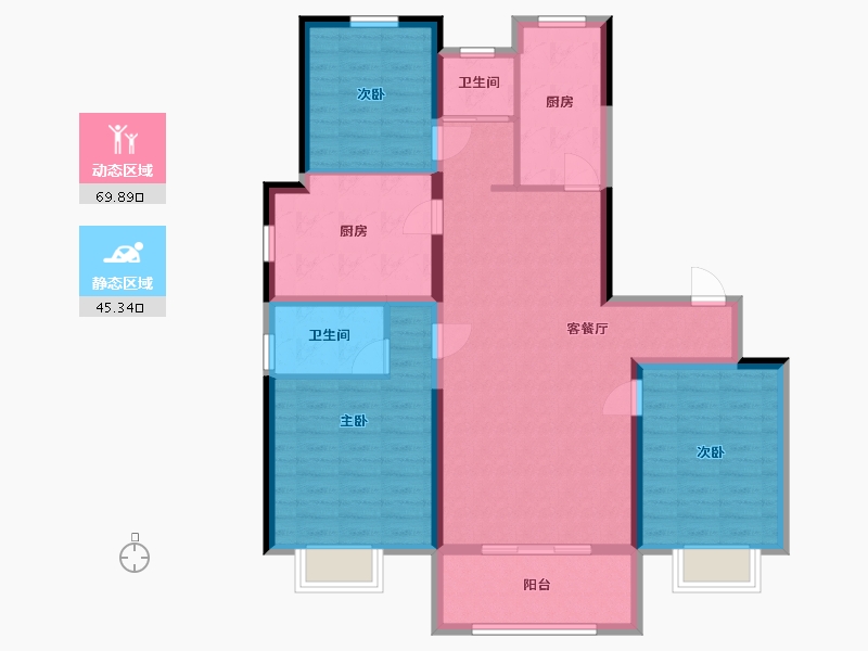 陕西省-宝鸡市-海棠宸景-110.00-户型库-动静分区