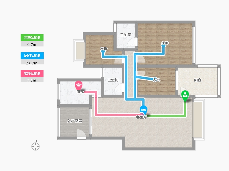 广东省-深圳市-缤纷世界花园-97.00-户型库-动静线