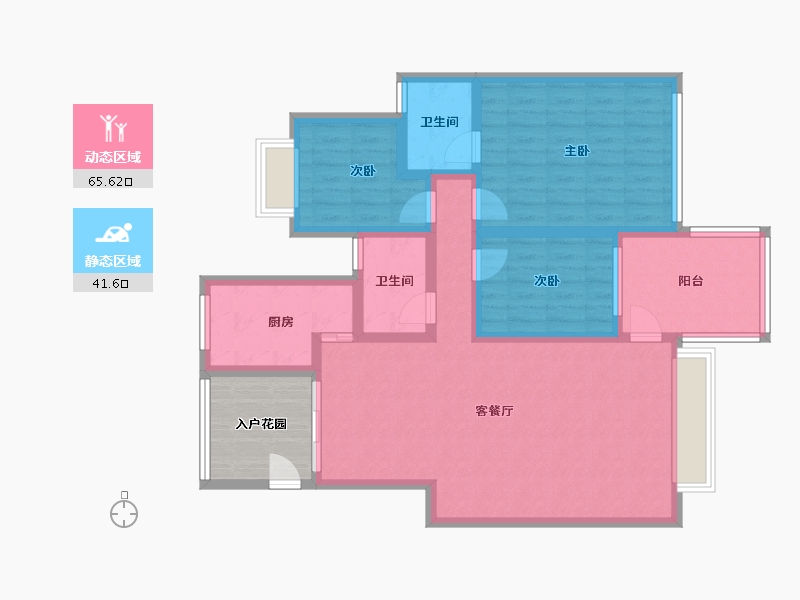 广东省-深圳市-缤纷世界花园-97.00-户型库-动静分区