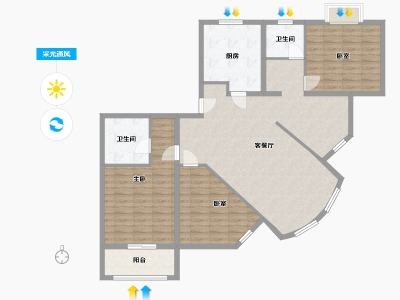 上海-上海市-同汇苑-112.00-户型库-采光通风