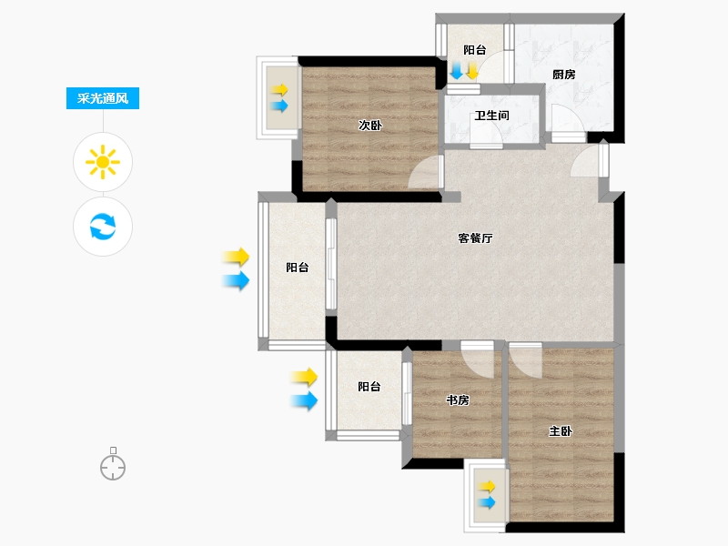 四川省-成都市-丽都府-99.00-户型库-采光通风