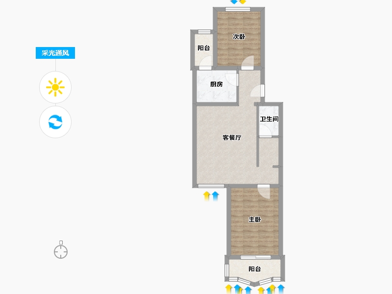 北京-北京市-建欣苑二里-68.00-户型库-采光通风