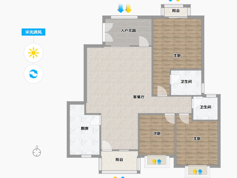 四川省-成都市-东山国际-125.00-户型库-采光通风