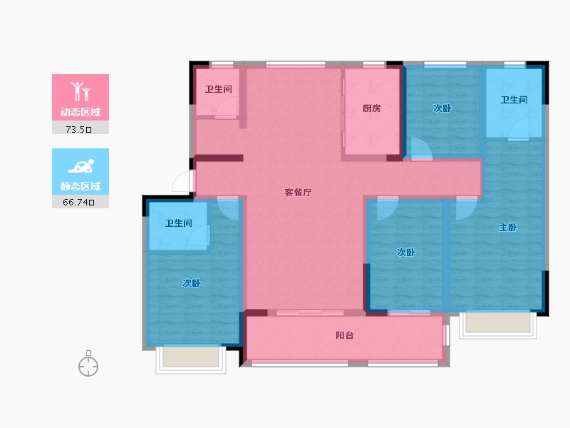 山东省-济宁市-龙城水景苑-141.00-户型库-动静分区