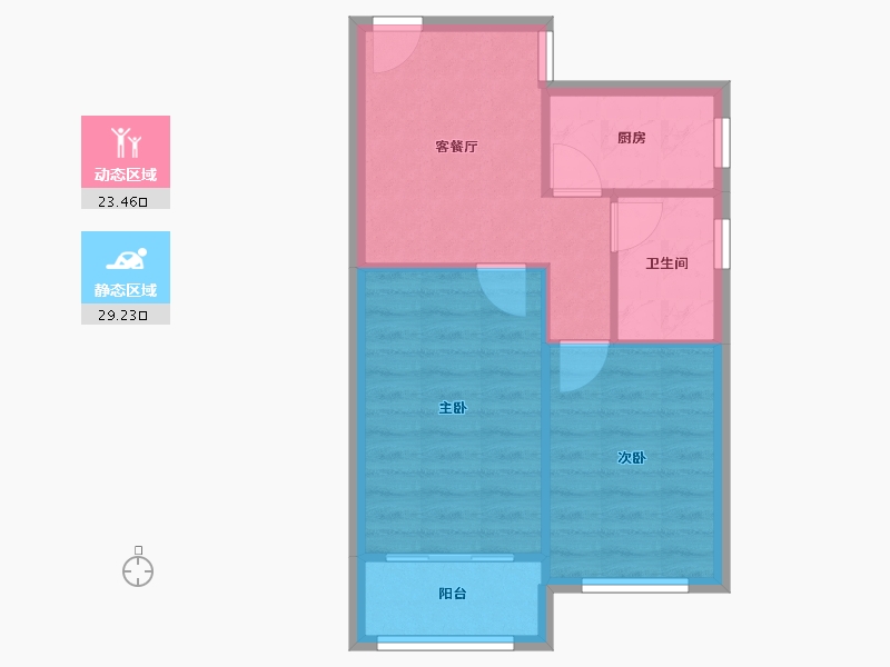 上海-上海市-桃浦五村-52.30-户型库-动静分区