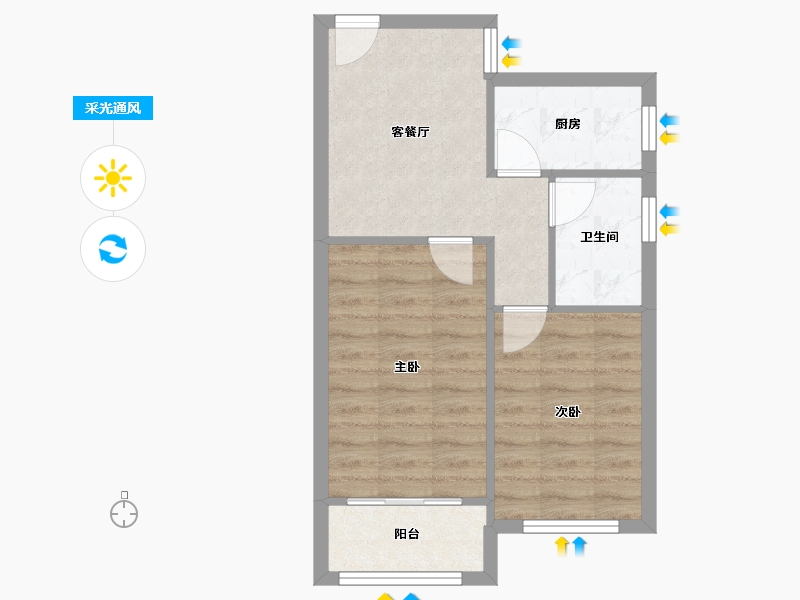 上海-上海市-桃浦五村-52.30-户型库-采光通风