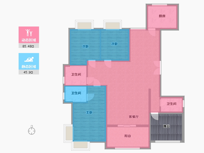 广东省-中山市-联祥花园-132.00-户型库-动静分区