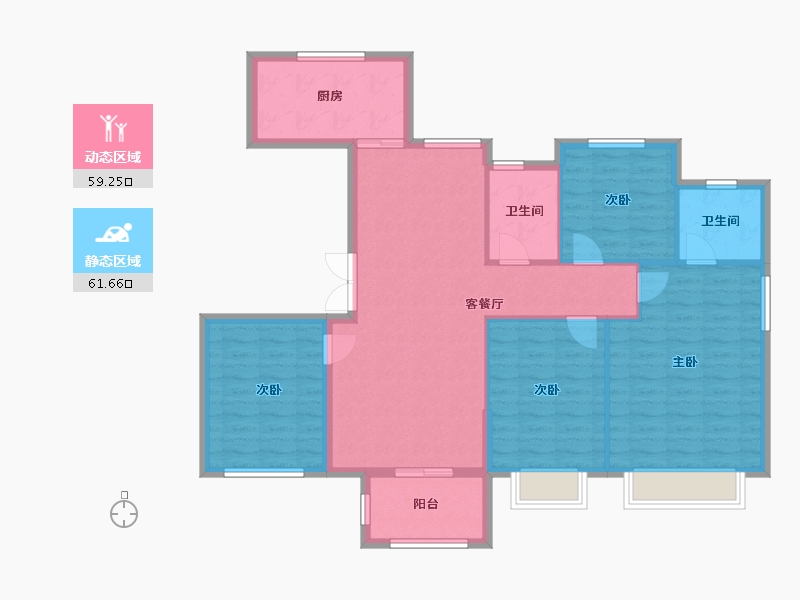 浙江省-台州市-华鸿公馆-110.00-户型库-动静分区