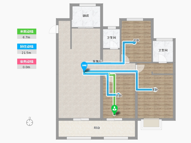 山东省-泰安市-泰山院子-124.00-户型库-动静线