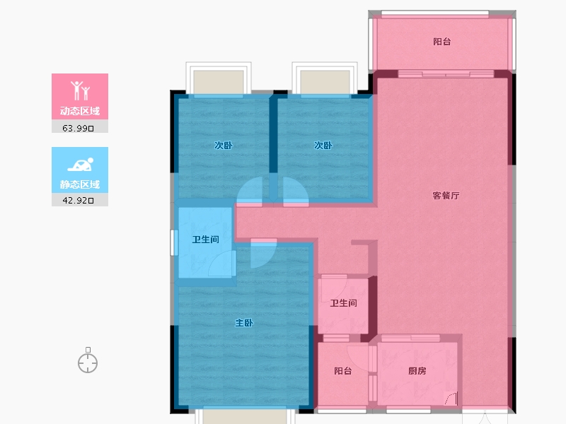 云南省-红河哈尼族彝族自治州-全茂首府-104.84-户型库-动静分区