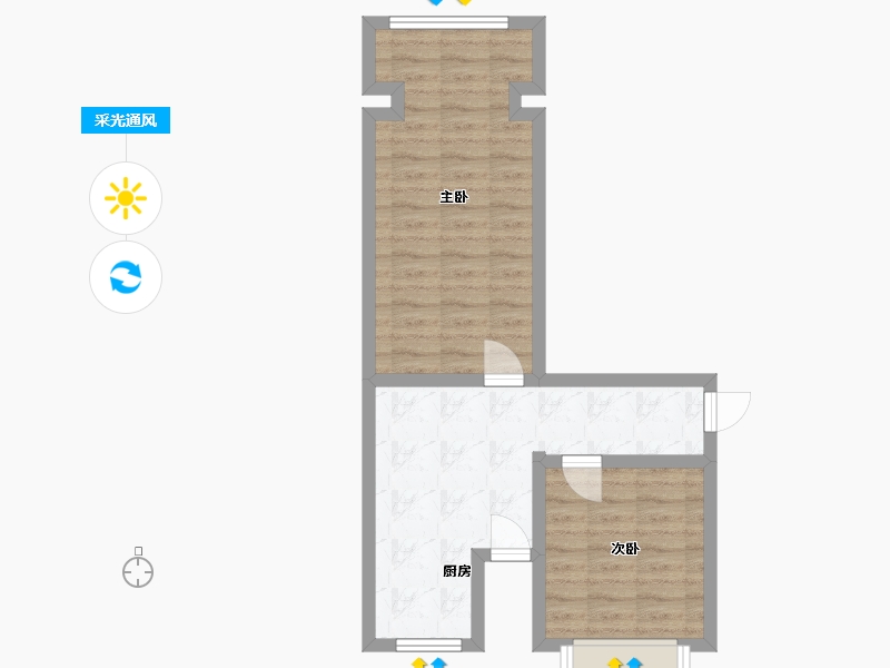 北京-北京市-太平桥中里-52.00-户型库-采光通风