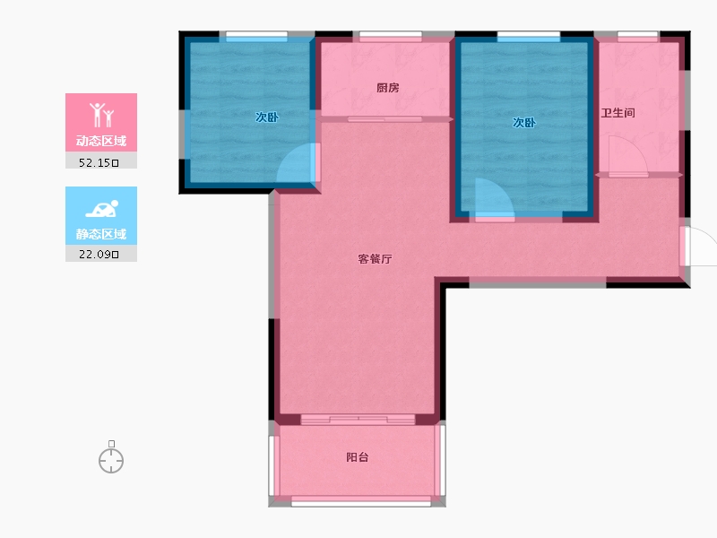 陕西省-西安市-黄金嘉境-65.77-户型库-动静分区