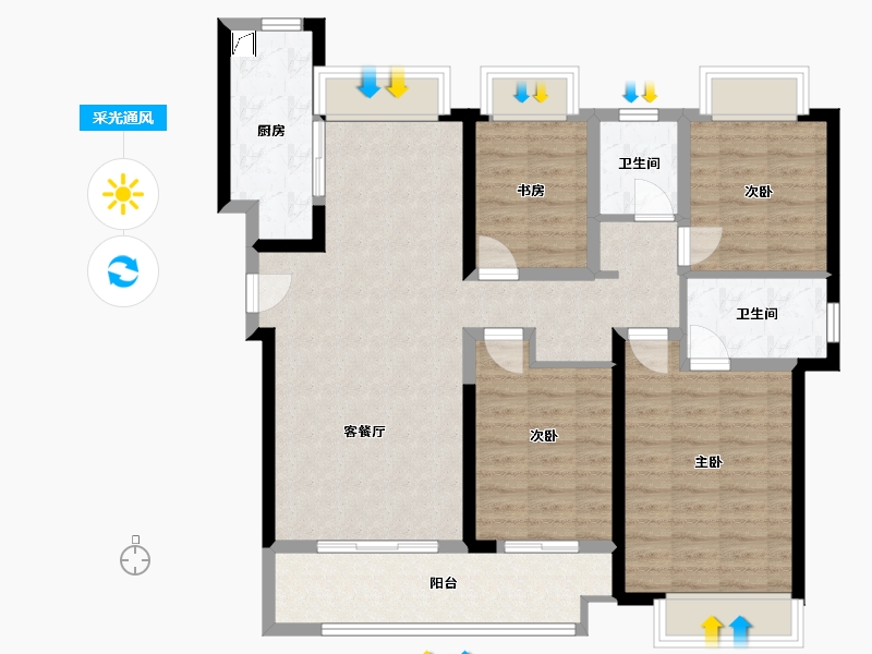 湖南省-长沙市-环球融创会展上东区-110.00-户型库-采光通风