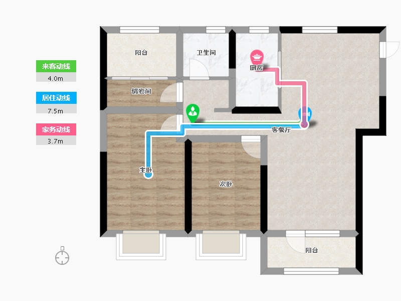 山东省-青岛市-世茂璀璨公园-69.00-户型库-动静线