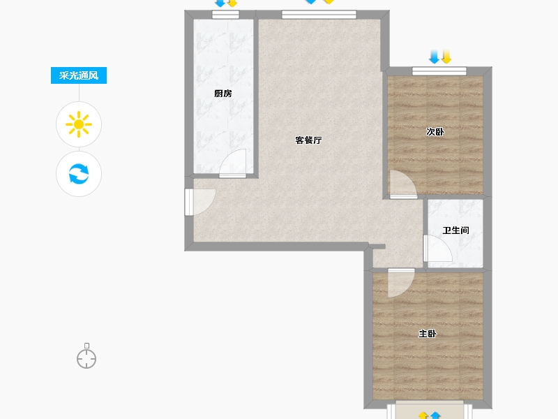 河北省-石家庄市-尖岭万达c区-89.89-户型库-采光通风