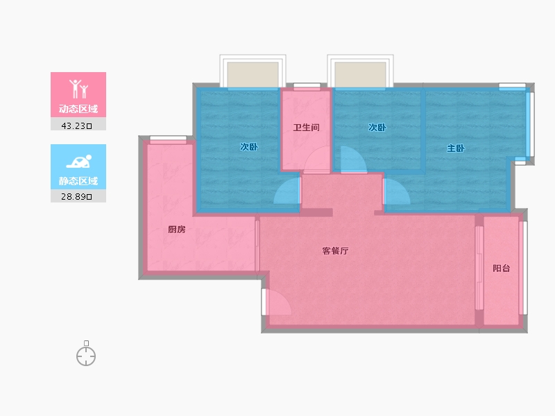 广东省-广州市-凯德新玥-66.88-户型库-动静分区