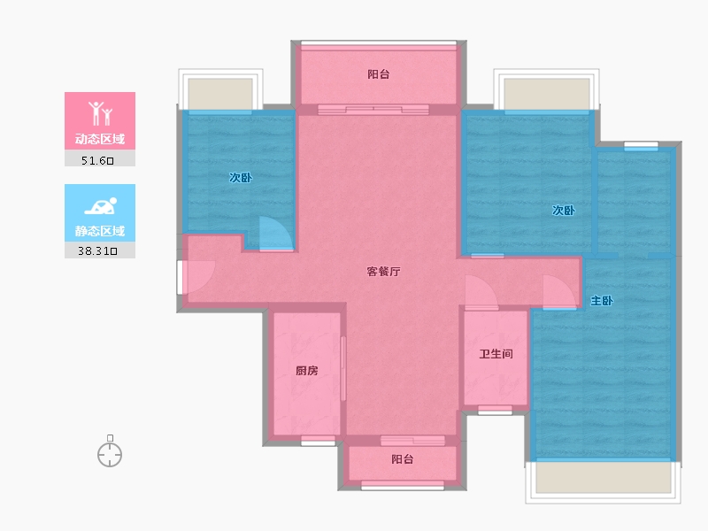 广西壮族自治区-柳州市-合景云溪四季-89.00-户型库-动静分区