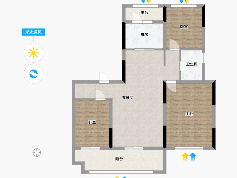 安徽省-淮北市-淮北碧桂园-98.00-户型库-采光通风