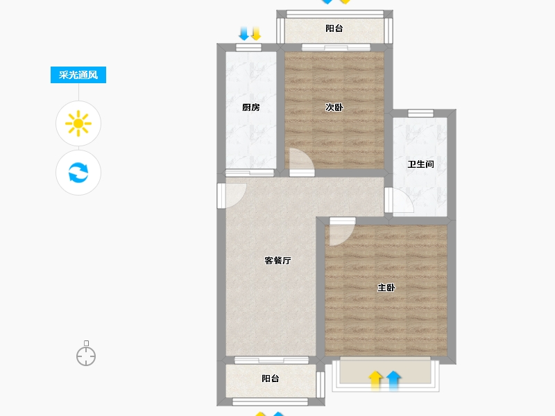 江苏省-盐城市-观棠府-80.00-户型库-采光通风