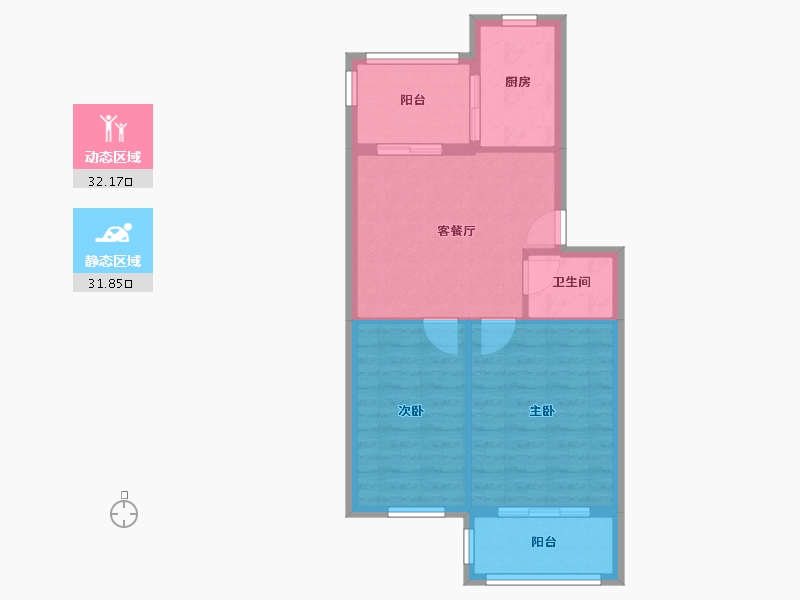 北京-北京市-新建宫门路21号院-69.00-户型库-动静分区