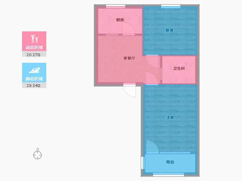 浙江省-绍兴市-新河弄65号小区-54.00-户型库-动静分区