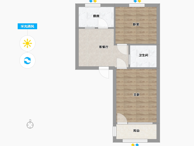 浙江省-绍兴市-新河弄65号小区-54.00-户型库-采光通风