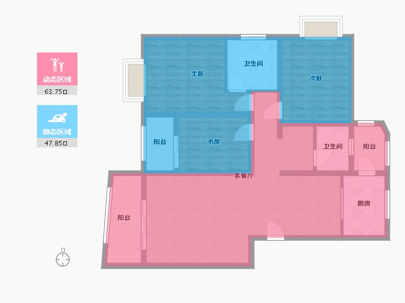 云南省-昆明市-江东小康城-100.00-户型库-动静分区