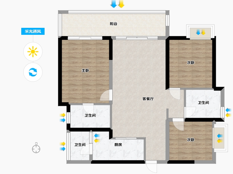 四川省-成都市-新鸿基悦城-100.00-户型库-采光通风