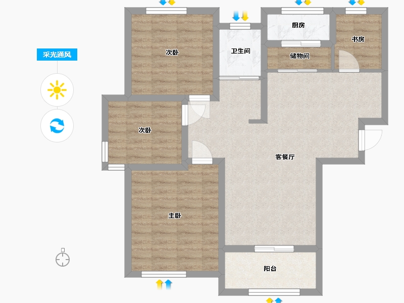 上海-上海市-德锦苑-85.00-户型库-采光通风