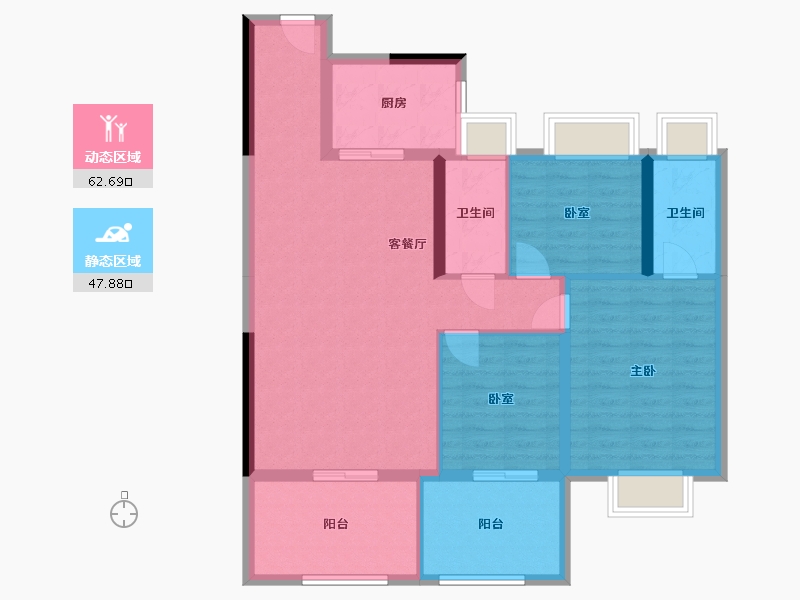 湖北省-恩施土家族苗族自治州-利川碧桂园清江印-100.00-户型库-动静分区