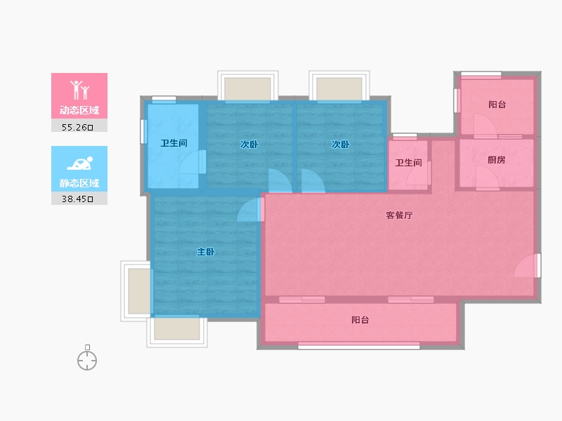 四川省-南充市-万卷山河-87.00-户型库-动静分区