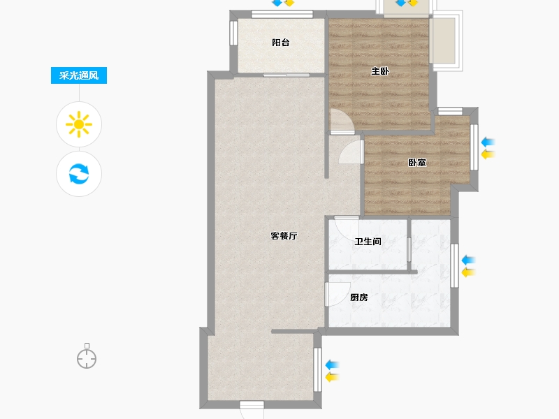 四川省-成都市-南城都汇4期汇尚园-75.00-户型库-采光通风