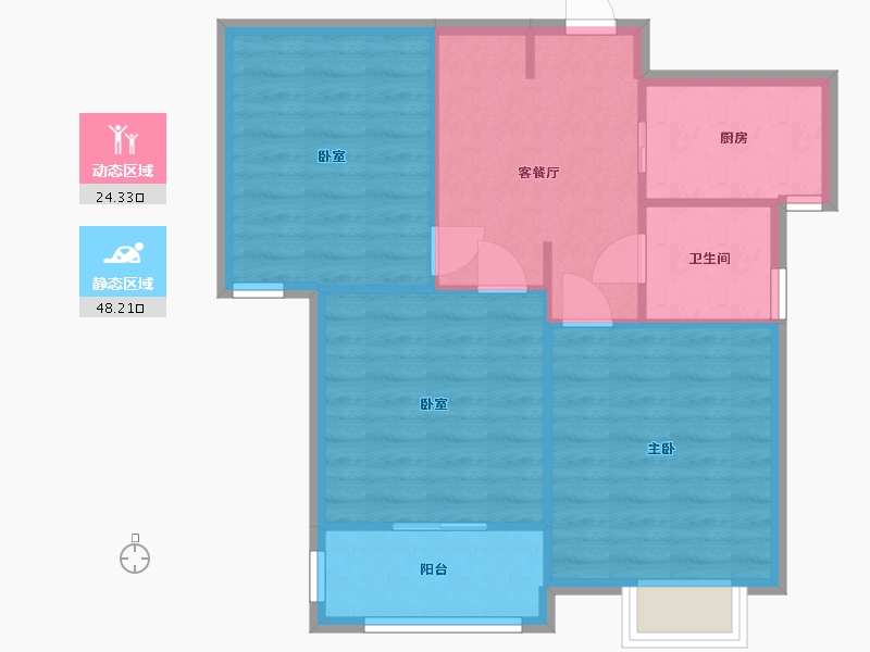 上海-上海市-申城佳苑2期-A区-71.62-户型库-动静分区