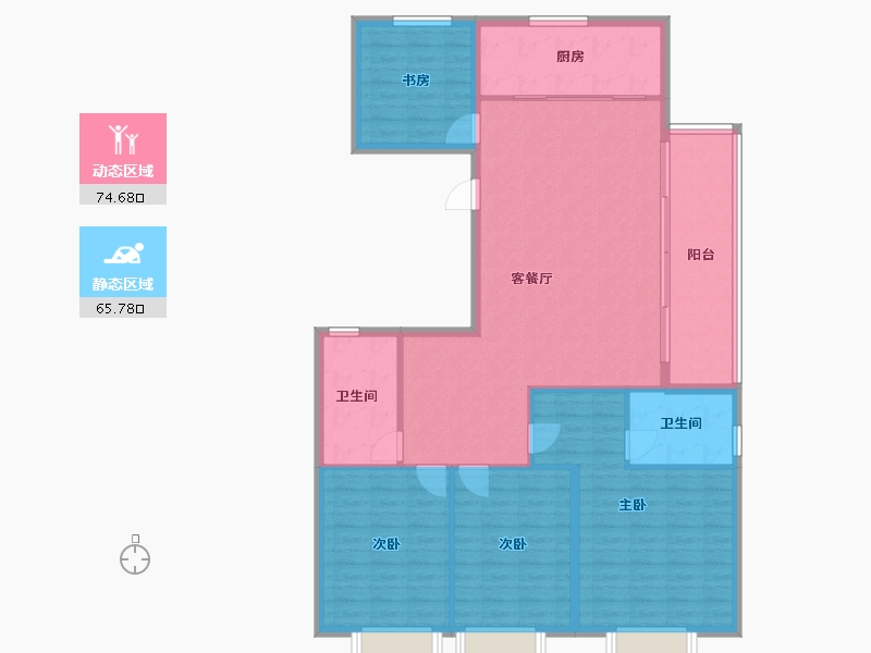 湖北省-黄石市-中梁滨江壹号-129.00-户型库-动静分区