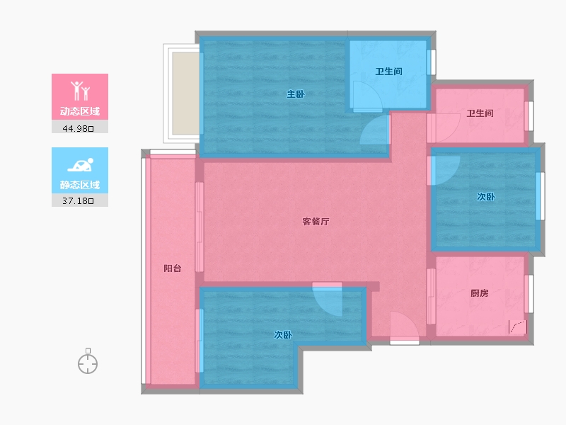 江苏省-无锡市-招商雍荣府-72.00-户型库-动静分区