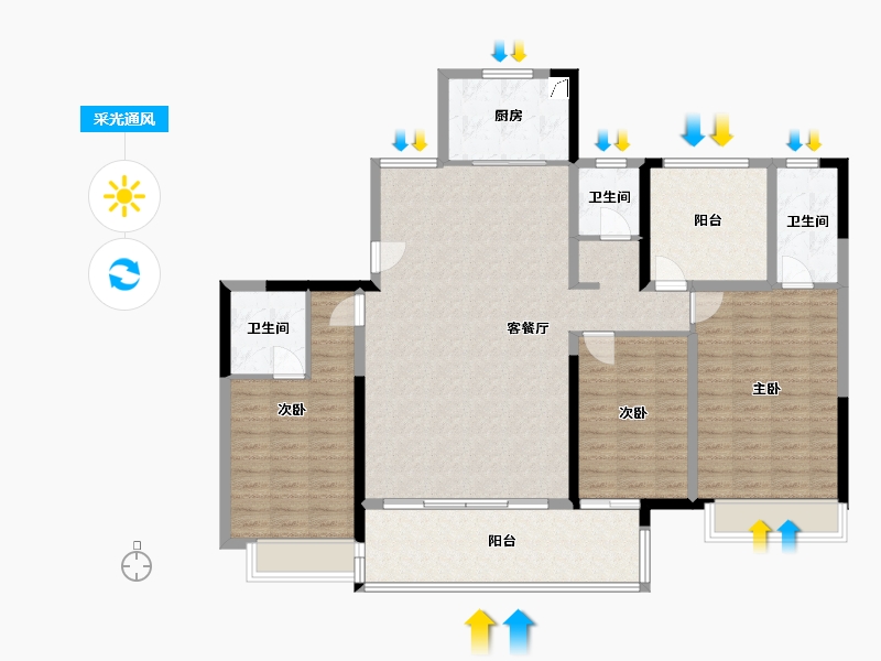 湖南省-长沙市-保利长交·锦上-140.00-户型库-采光通风