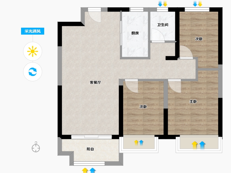 山东省-德州市-金辰天悦壹品-90.00-户型库-采光通风