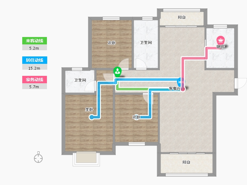 河南省-驻马店市-银丰-财富广场-105.21-户型库-动静线