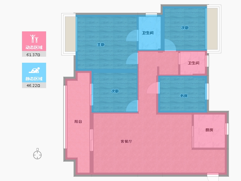 江苏省-苏州市-建发春江泊月-98.00-户型库-动静分区