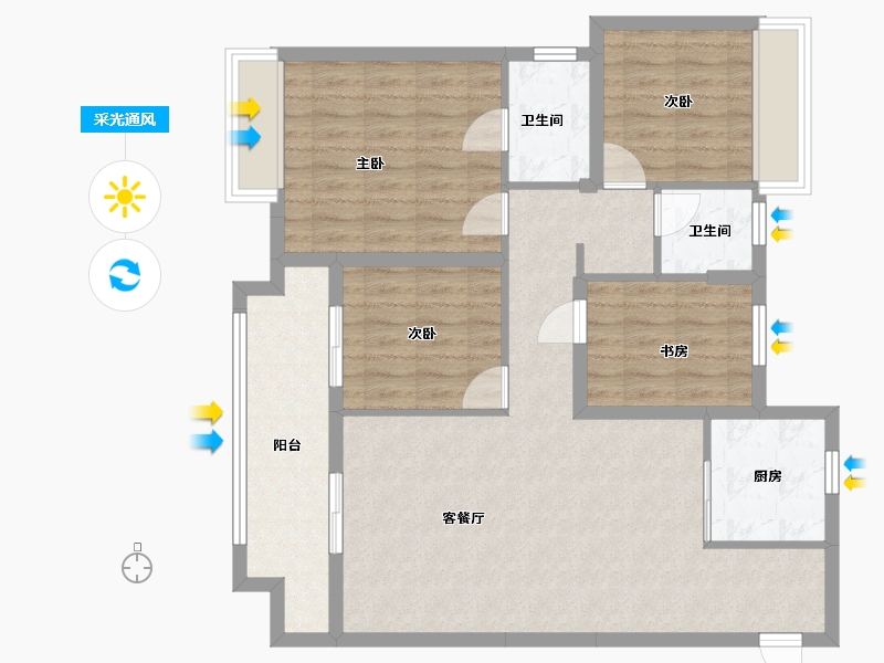 江苏省-苏州市-建发春江泊月-98.00-户型库-采光通风