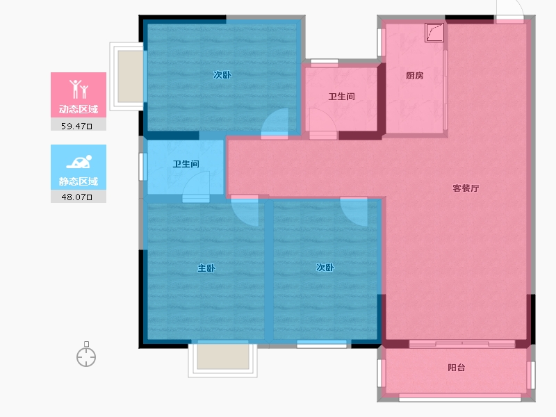 河南省-南阳市-广场北安置小区-112.00-户型库-动静分区