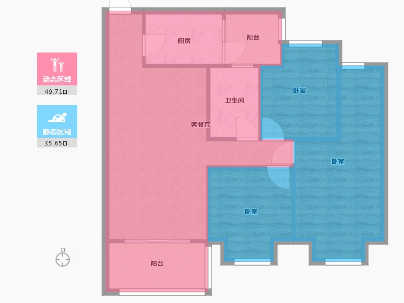 广东省-广州市-珠江城-89.00-户型库-动静分区