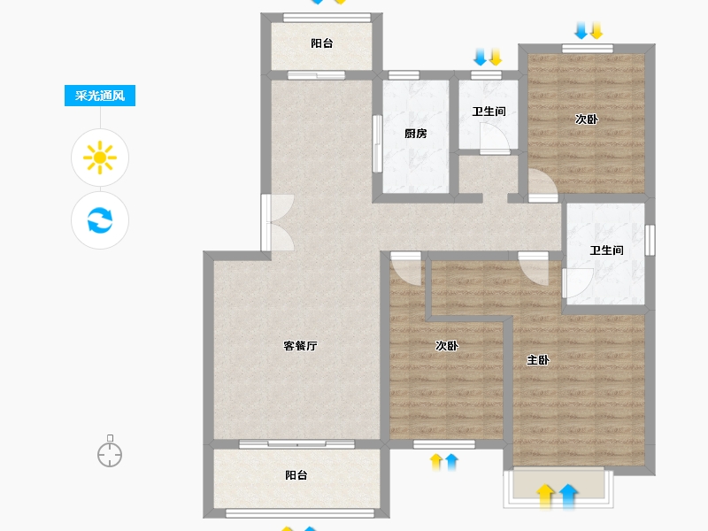 陕西省-安康市-城投·公园中央-114.35-户型库-采光通风