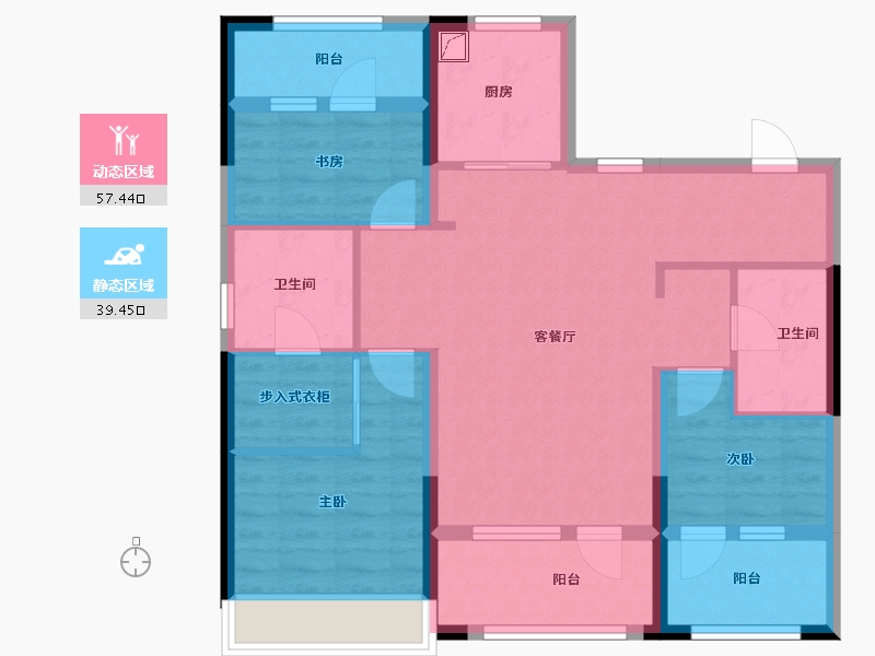 辽宁省-沈阳市-招商时代悦-100.00-户型库-动静分区