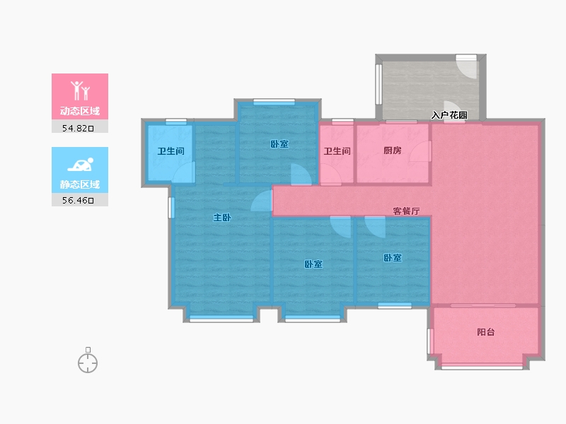 广东省-中山市-澳华花园-110.00-户型库-动静分区