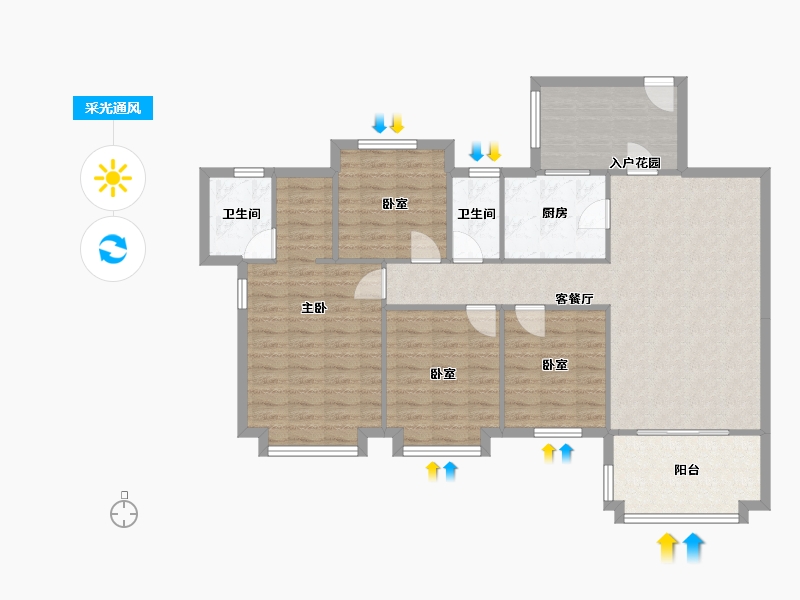 广东省-中山市-澳华花园-110.00-户型库-采光通风