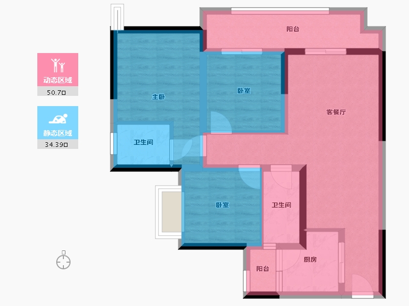 四川省-广安市-时代君临阁二期-79.31-户型库-动静分区