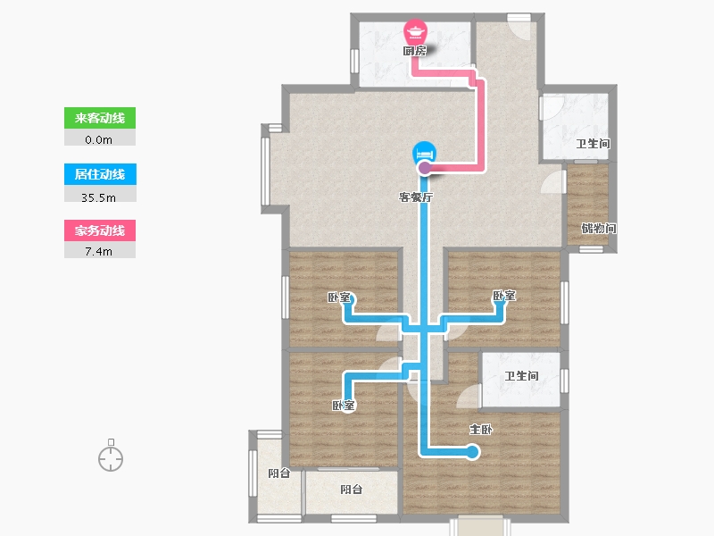 陕西省-西安市-龙湖·景粼天序-130.00-户型库-动静线